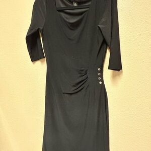 White House Black Market Ruched Sheath Little Black Dress